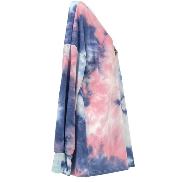 Everlily Rain Lovely Melody Ultra Soft Fleece Sweatshirt in Pink/Multi Size XL - Picture 4 of 7